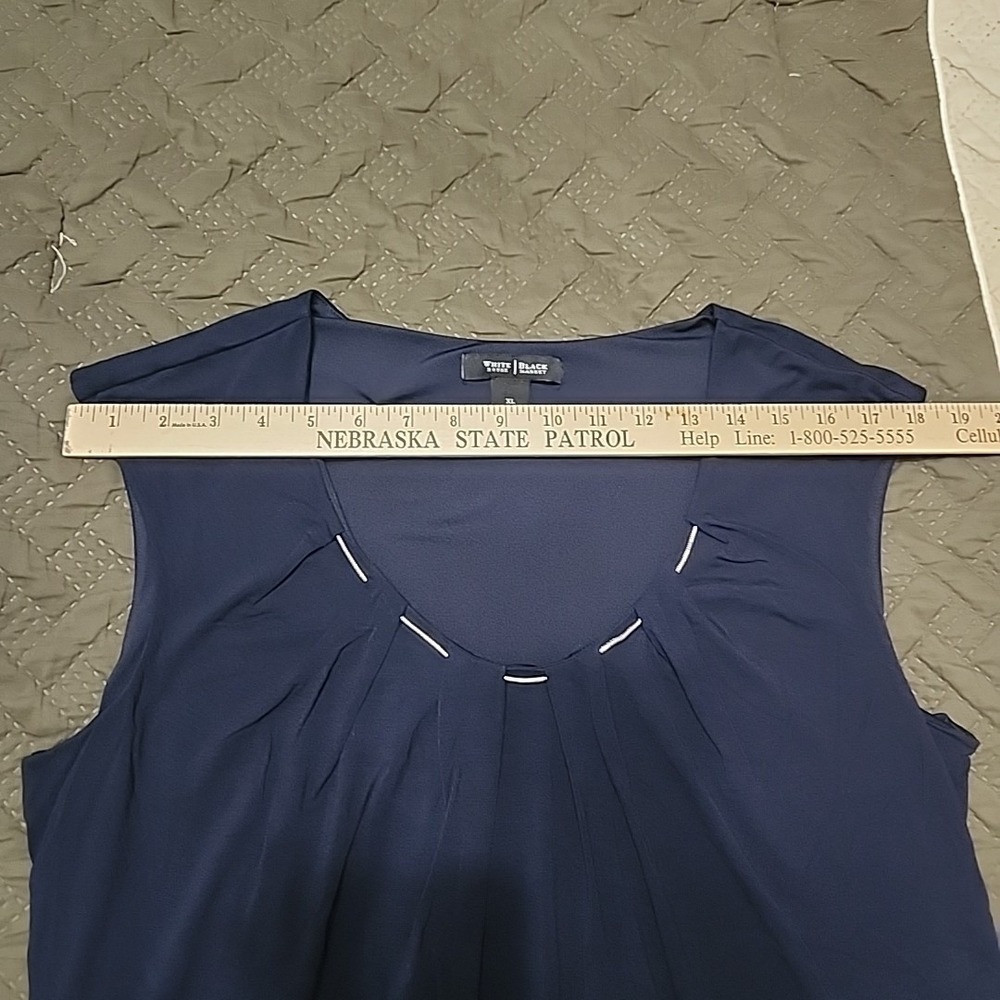White House Black Market XL Large Navy‎ Tank Lined Hardware Party Sexy Going Out - Picture 5 of 15
